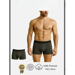 Litae Pamuklu Düz Antrasit Renk Erkek Boxer