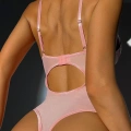 HERŞEYTREND  Pembe Dantel İşlemeli Kalp Desenli Fantezi Jartiyer Takımı