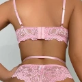 HERŞEYTREND  Kalp Aksesuarlı Dantelli Fantezi Pembe Jartiyer Takım
