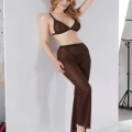 HERŞEYTREND  Siyah Transparan Fantezi Sütyen Pijama Takımı