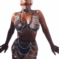 HERŞEYTREND  Zincir Detaylı Fantezi Harness Aksesuar