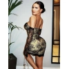 Litae Özel Tasarım Dantel İşlemeli Şık Eldivenli Siyah Fantezi Mini Club Elbisesi