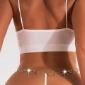 HERŞEYTREND  Zincir Kalp Detaylı Fantezi Beyaz String Tanga