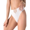 Litae Beyaz V Metal Aksesuarlı Yüksek Bel String Tanga