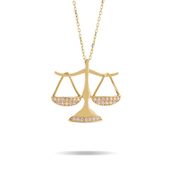 Adalet Terazisi 14 Ayar Altın Kolye