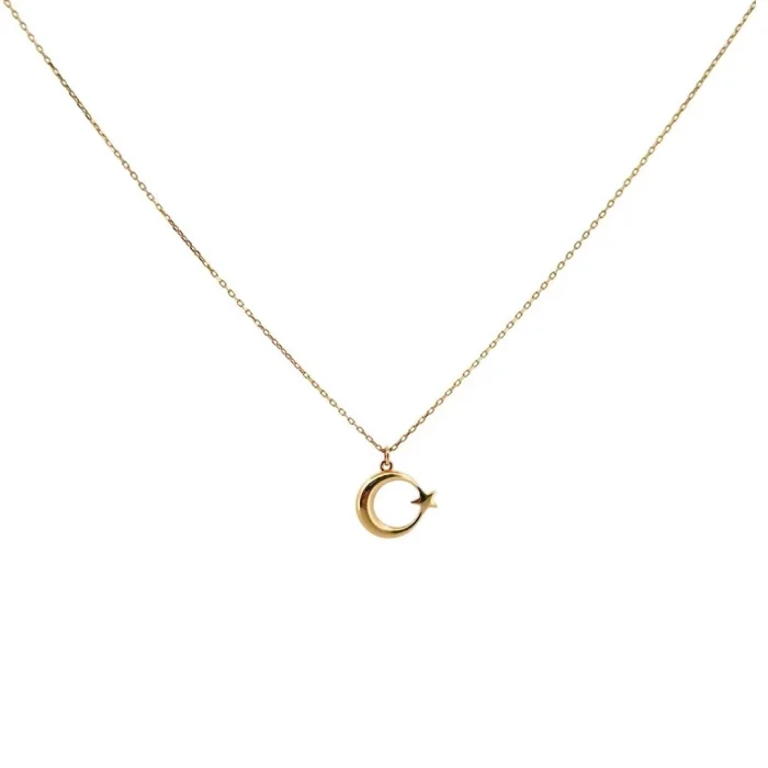 AY YILDIZ 14 AYAR ALTIN KOLYE