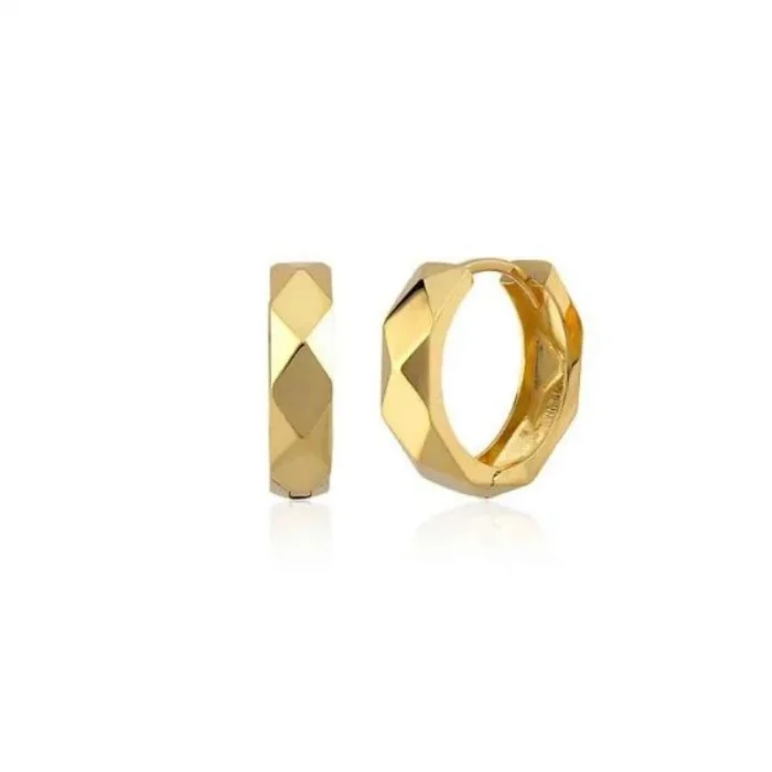 Baklava Desenli 14 Ayar Halka Küpe