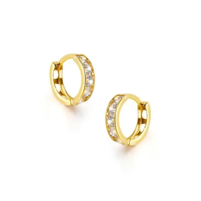 Beyaz Taşlı 14 Ayar Çocuk Küpesi