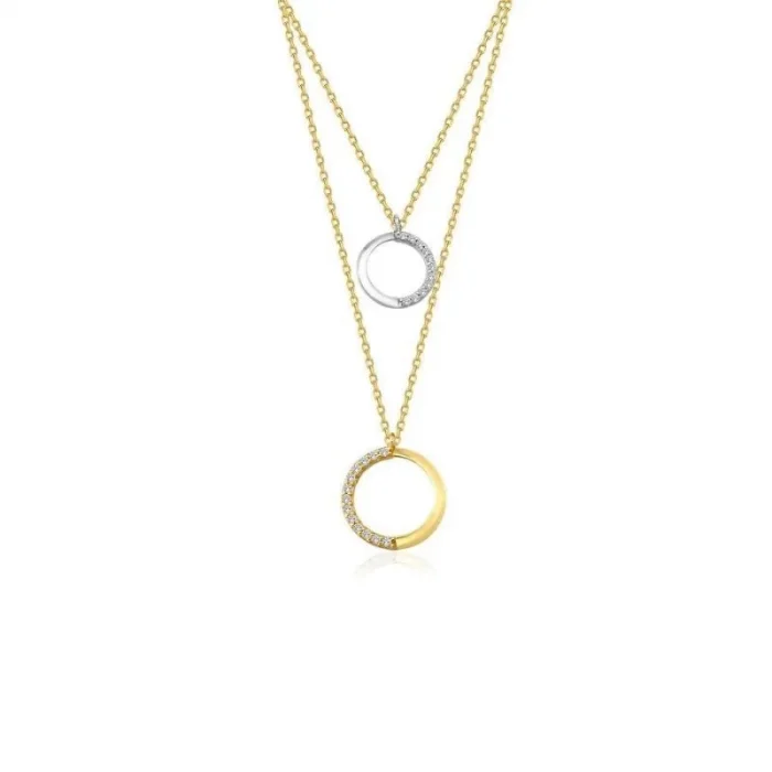 Çember Düet Kolye 14 Ayar