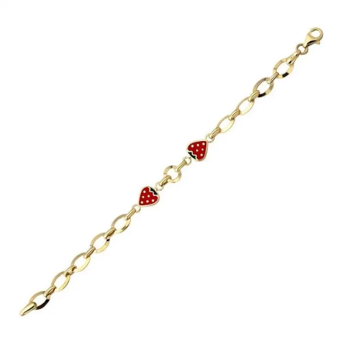 Çilek Modeli 14 Ayar Çocuk Bilekliği