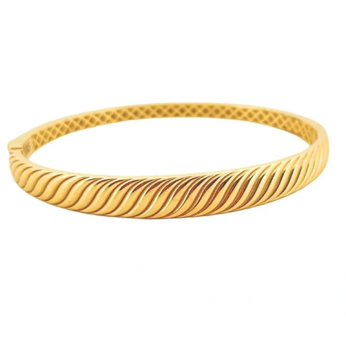 Dalgalı 14 Ayar Altın Kelepçe