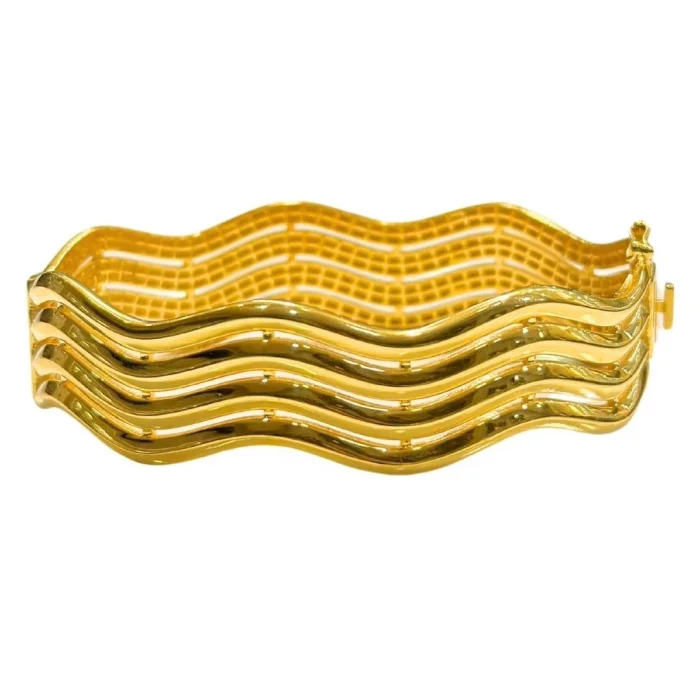 Dalgalı Ajda 14 Ayar Altın Kelepçe