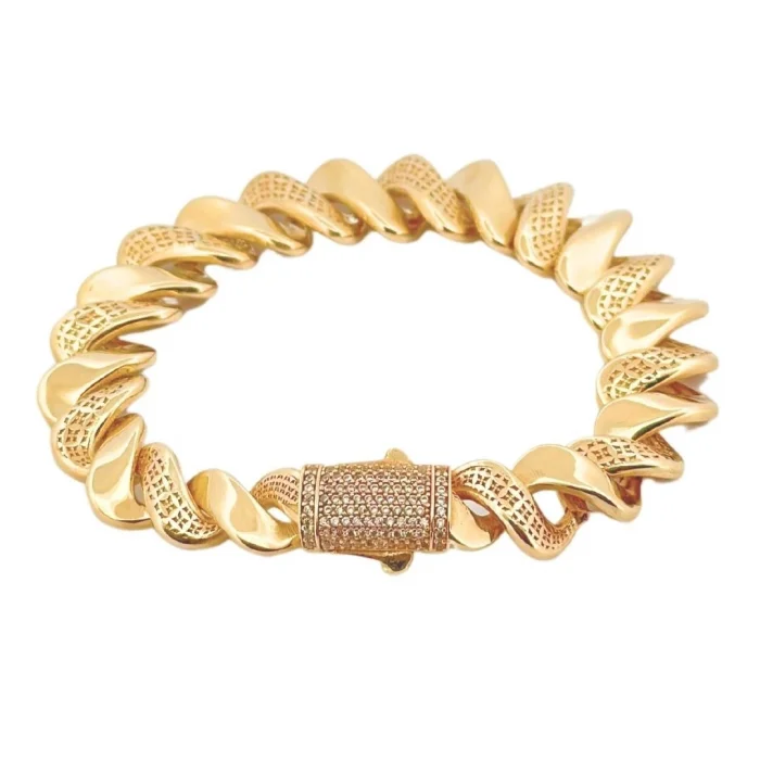 Dalgalı Gurmet 14 Ayar Altın Bileklik