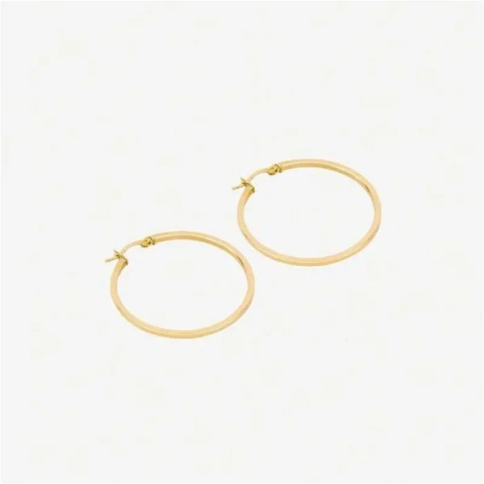 Geniş 14 Ayar Halka Küpe