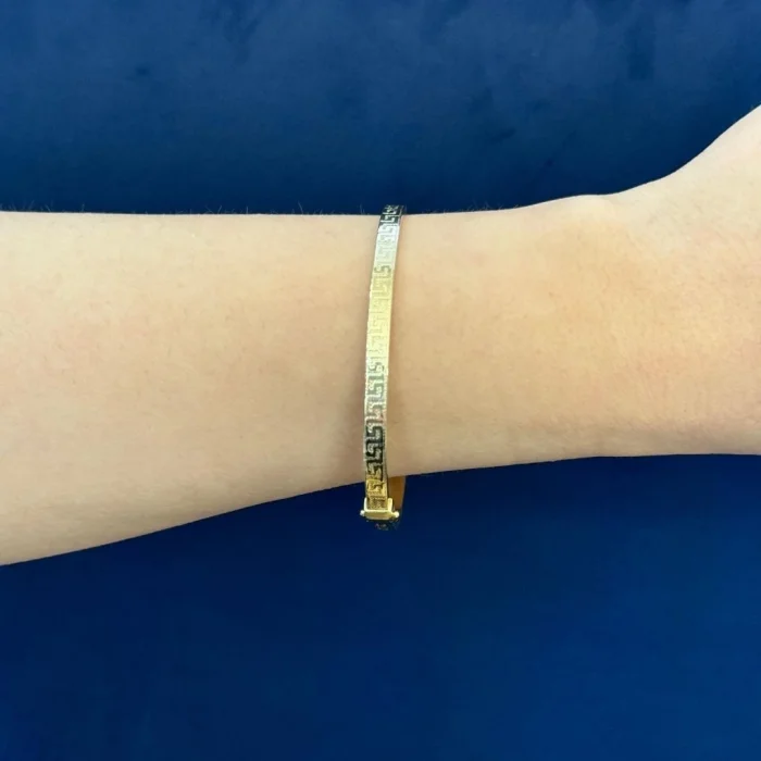 GREK DESENLİ 14 AYAR ALTIN KELEPÇE