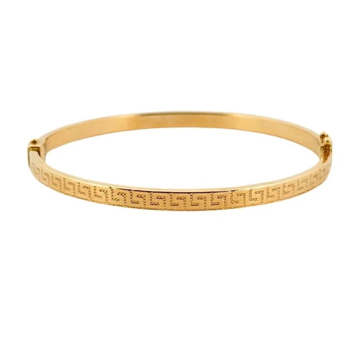 GREK DESENLİ 14 AYAR ALTIN KELEPÇE