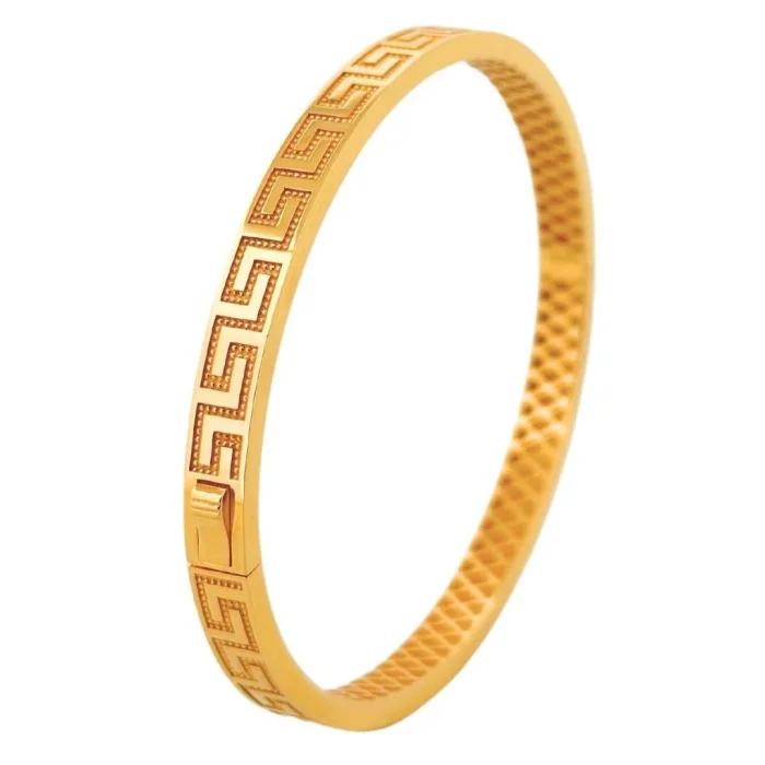 Grek Desenli 22 Ayar Altın Kelepçe