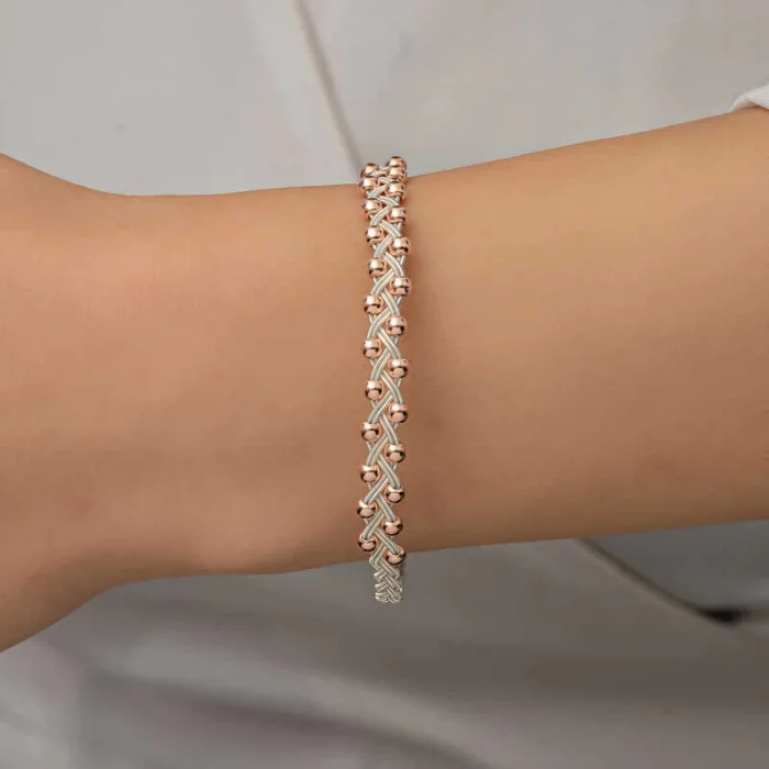 Gümüş Kazaziye Örgü Bileklik