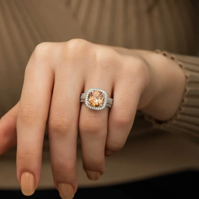 Gümüş Sarı Yuvarlak Bayan Yüzük