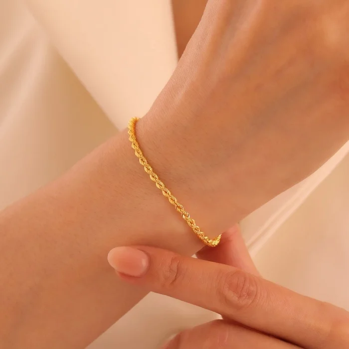 Halat 14 Ayar Altın Bileklik