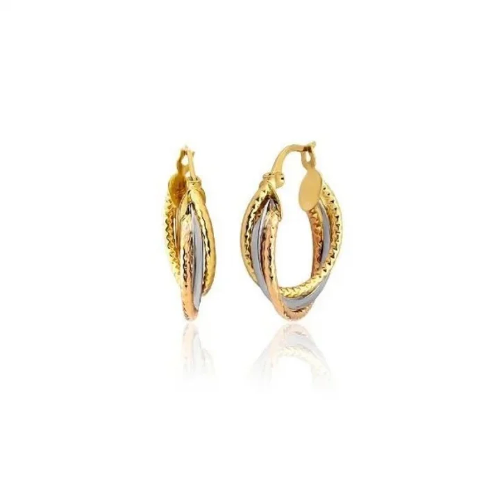 İki Renk 14 Ayar Küpe