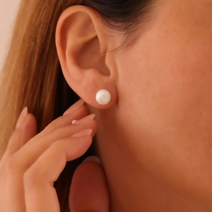 İnci 14 Ayar Altın Küpe