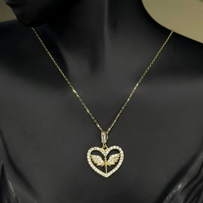 Kalpli Melek 14 Ayar Altın Kolye