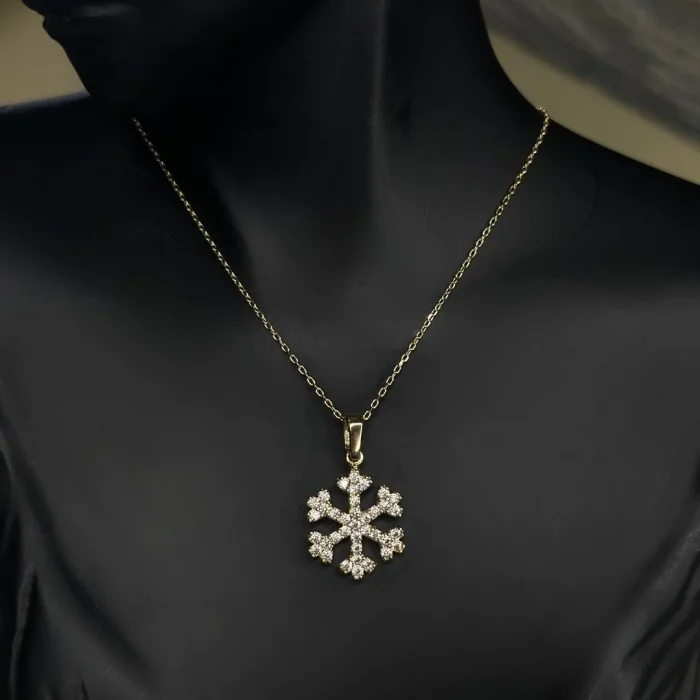 Kar Tanesi 14 Ayar Altın Kolye