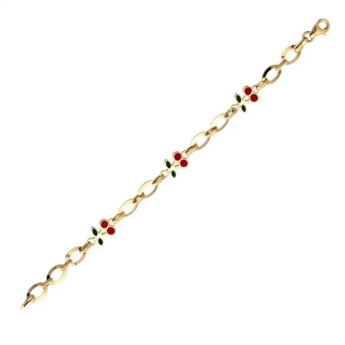 Kirazlı 14 Ayar Çocuk Bilekliği