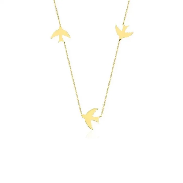 Kırlangıç Modeli Kolye 14 Ayar