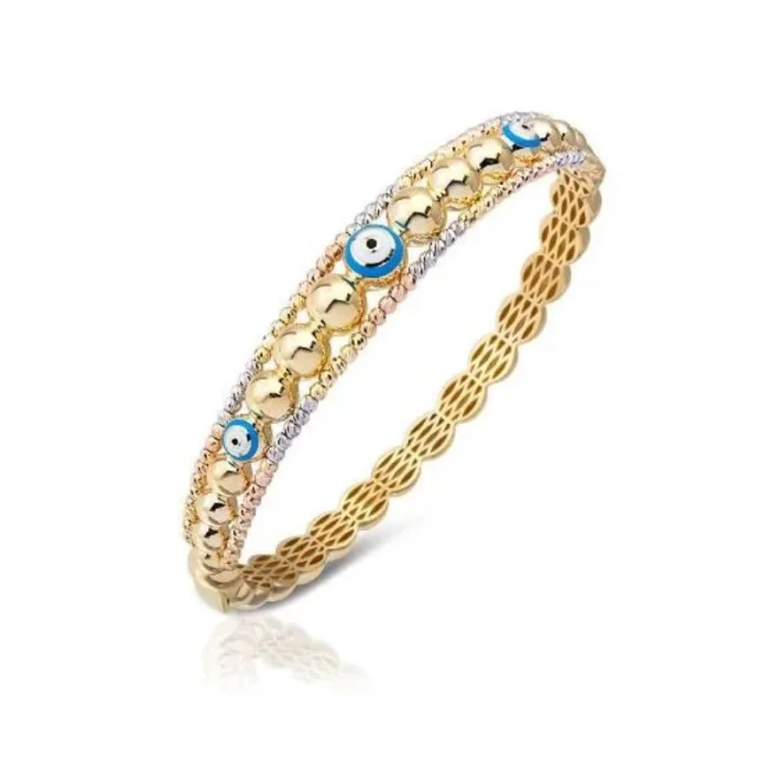 Nazar Mineli Dorikalı 14 Ayar Kelepçe