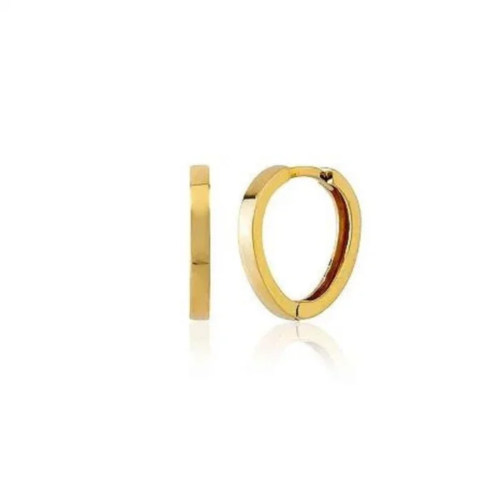 Parlak Sade 14 Ayar Halka Küpe