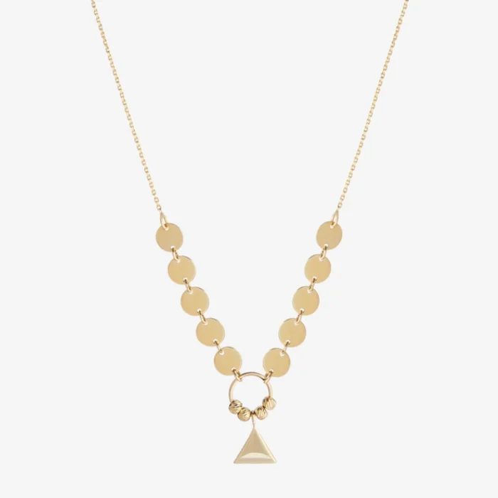 Pullu Modern 14 Ayar Altın Kolye