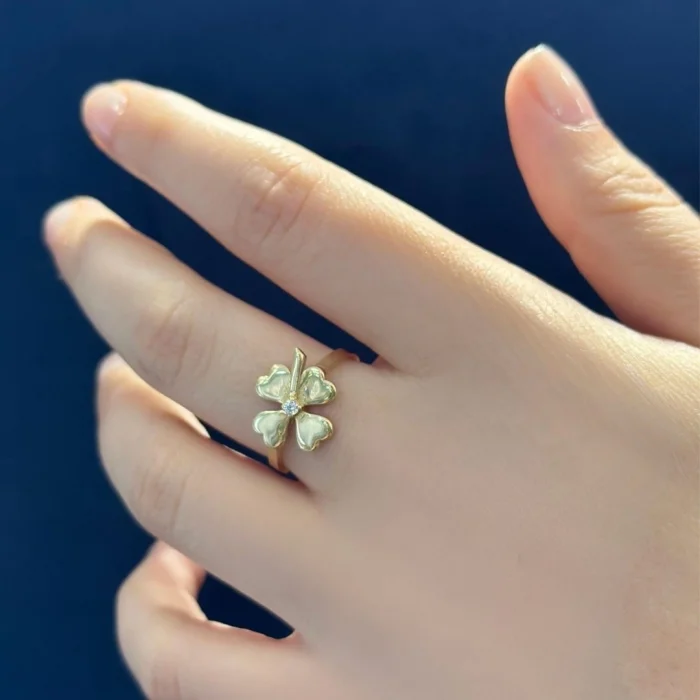 Yonca 14 Ayar Altın Yüzük