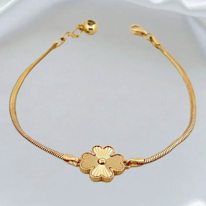 Yonca Balık Sırtı 14 Ayar Altın Bileklik