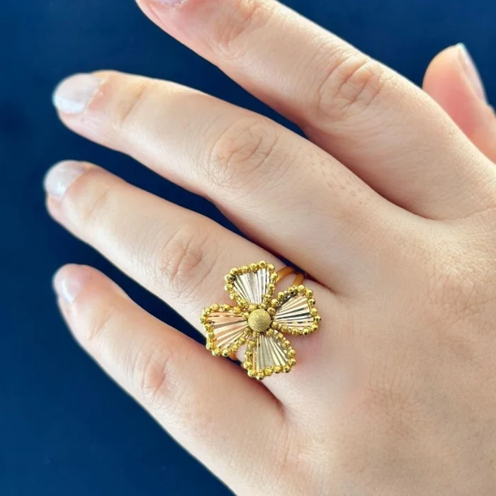 Yonca Model 14 Ayar Altın Yüzük