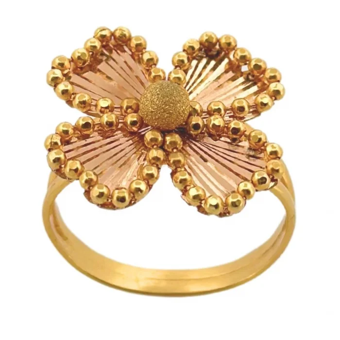 Yonca Model 14 Ayar Altın Yüzük