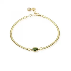 Balıksırtı 14 Ayar Renkli Taşlı Bileklik