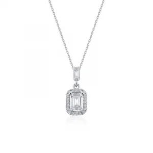 Beyaz Altın Baget Kolye 14 Ayar