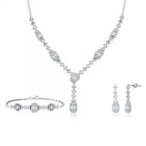 Beyaz Altın Baget Modeli 14 Ayar Gelin Seti