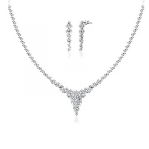 Beyaz Altın Fantazi 14 Ayar Gelin Seti