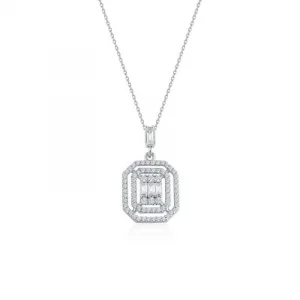 Beyaz Altın İkili Sarmal Baget Kolye 14 Ayar