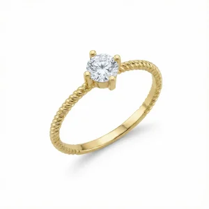 Burgu Model Tek Taş 14 Ayar Yüzük