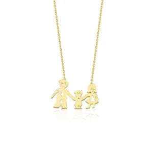 Erkek Çocuk Aile Kolye 14 Ayar