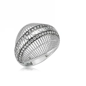 Gümüş Çift Sıra Taşlı Bayan Yüzük