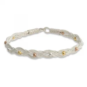 Gümüş Kazaziye Örgü Bileklik