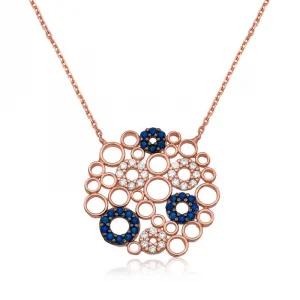 Gümüş Mozaik Yuvarlak Bayan Kolye