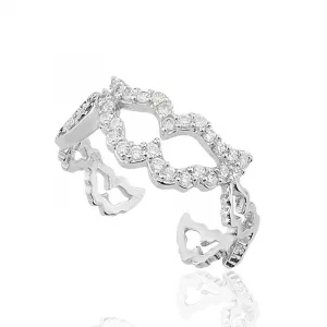 Gümüş Nazarlı Melek Kanadı Bayan Yüzük