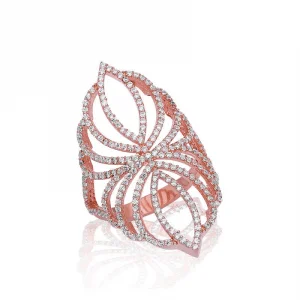 Gümüş Rose Zirkon Taşlı Bayan Yüzük