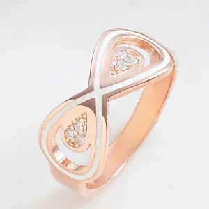 Gümüş Rose Zirkon Taşlı Sonsuzluk Kadın Yüzük